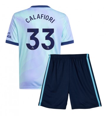 Arsenal Riccardo Calafiori #33 Tredje Kläder Barn 2024-25 Kortärmad (+ Korta byxor)
